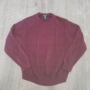 David Taylor Collection Mens Long Sleeve Maroon Pullover Sweater Size Large